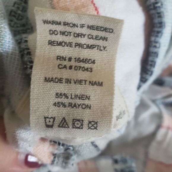 Dear Grace Ivory and Pink High Waisted Tie Boho Shorts - Picture 6 of 6